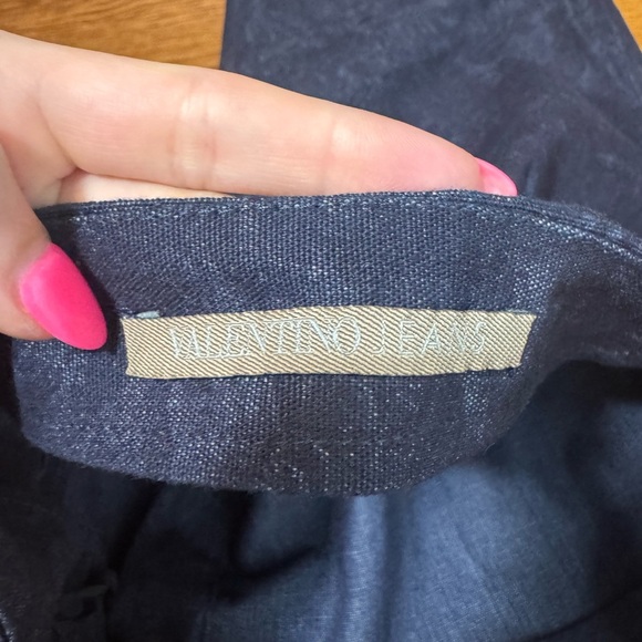 Vintage Valentino Wrap Pencil Floral Denim Skirt Size Small - Picture 7 of 13